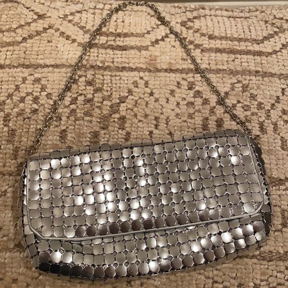 Fancy Silver Flap ‘Night Out’ Chain Bag